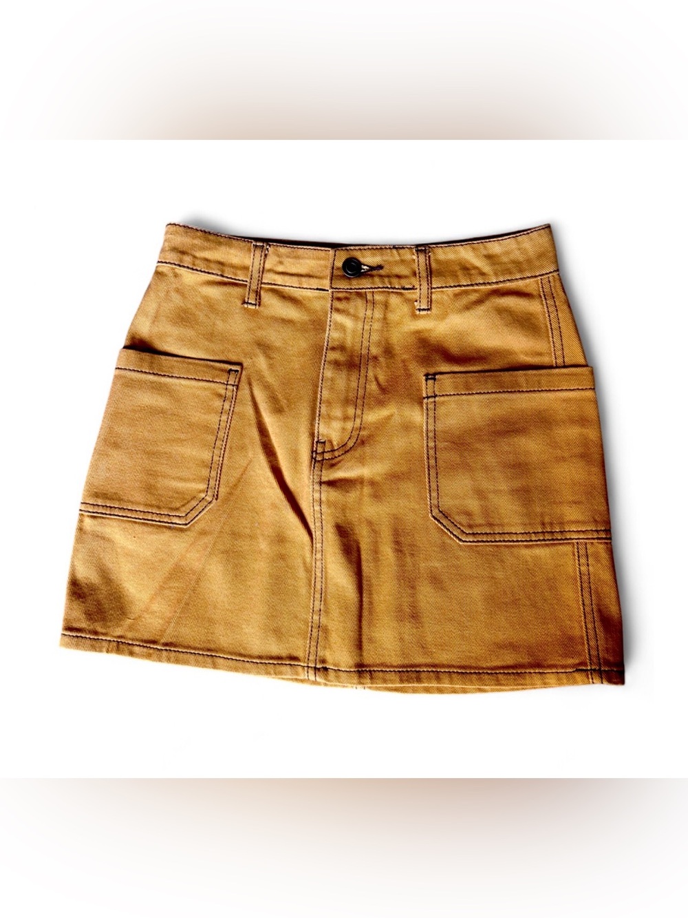 Forever 21 Mustard Yellow Denim Mini Skirt